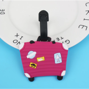 Suitcase Pattern Design Luggage Tag Red