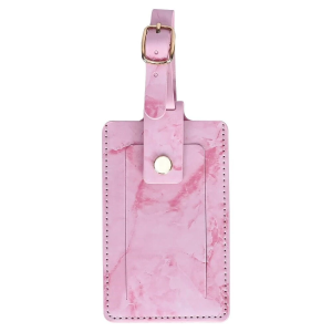 PU Leather Luggage Tag Name ID Pink